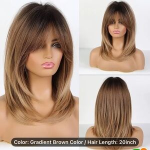 22” Brown Honey Blonde Ombré Wig